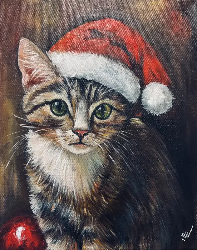 Oljemålning Tomte av Ideh Alikhani
