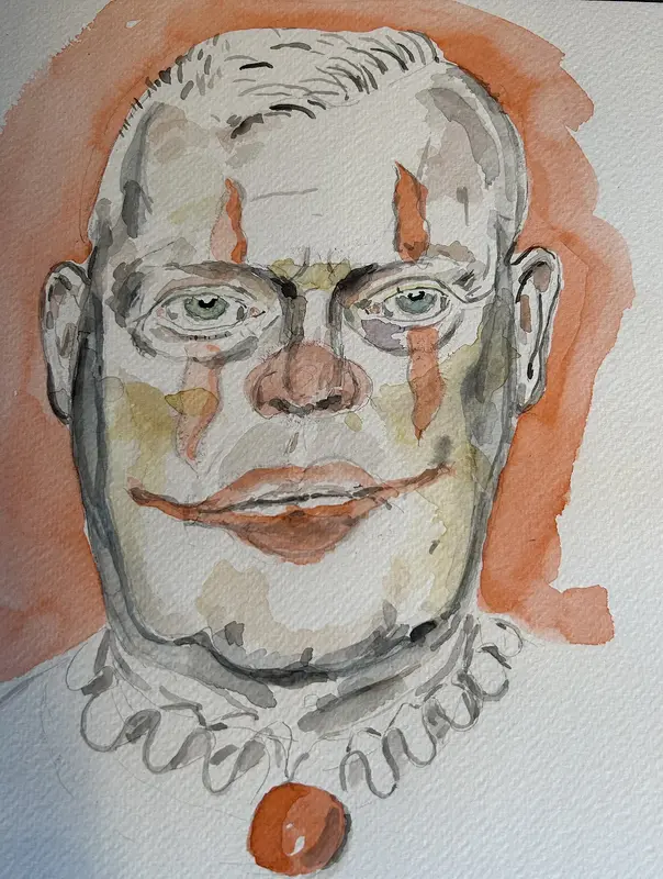Akvarell Finns en Clown i mig av Conny Johansson