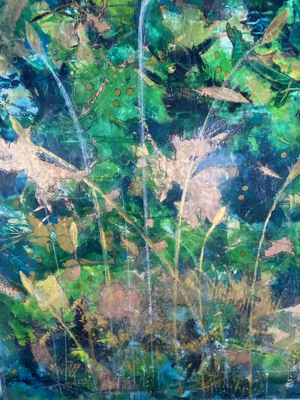 Akrylmålning Våren kommer av Inger Noren