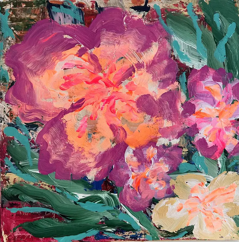 Akrylmålning Tropical Blush av Lena Larsson