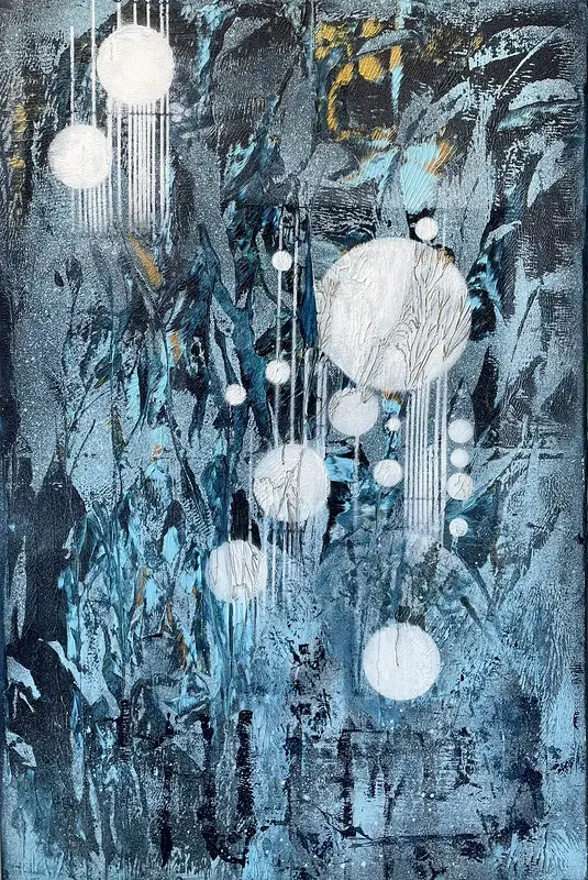 Akrylmålning VILA I TANKEN av Kicki Pettersson