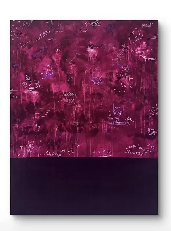 Akrylmålning PURPLE RAIN av Marcel Mandini
