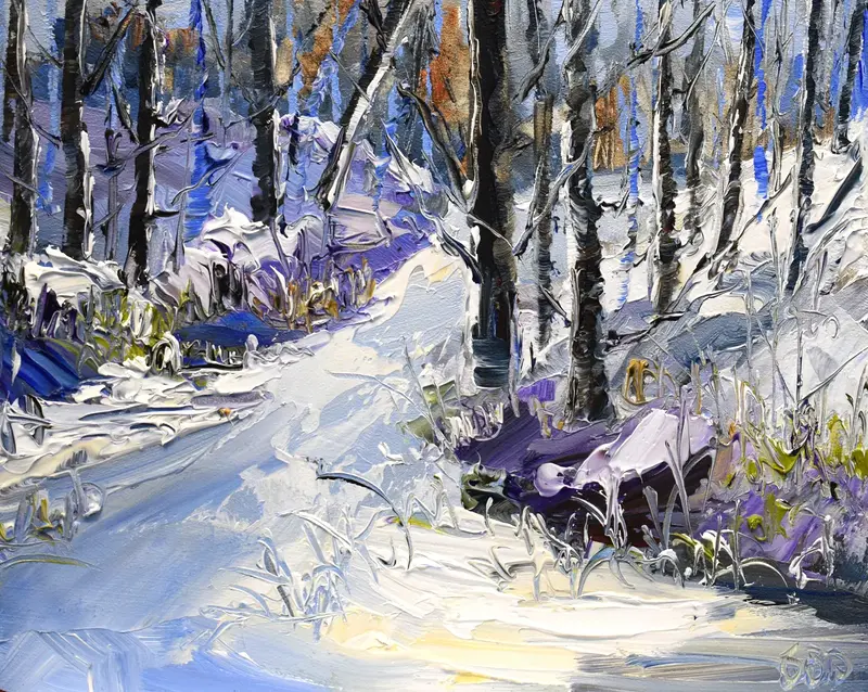 Oljemålning Mystic forest av Sonja Brussen