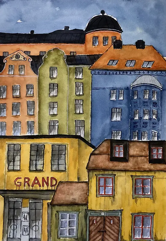 Akvarell GRAND av Rose-Marie Lyckebrant-Lindqvist