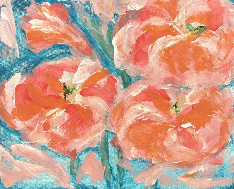 Akrylmålning Peachy Breeze av Lena Larsson