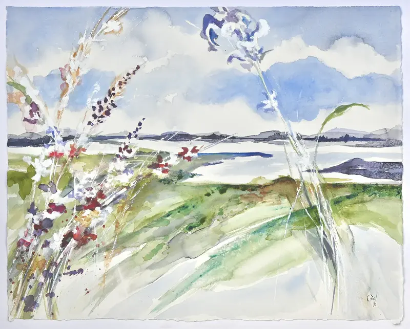 Akvarell Blomsterviken av Cécile Hansson