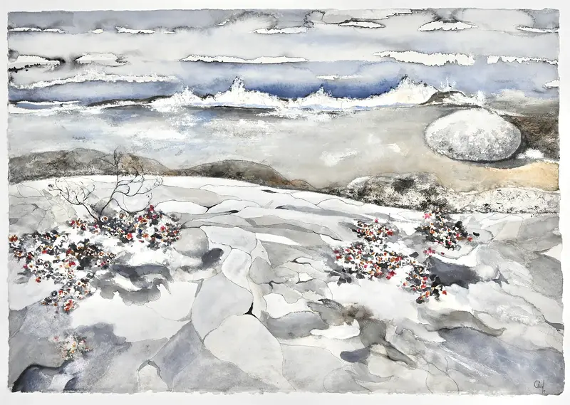 Akvarell Min Strand av Cécile Hansson