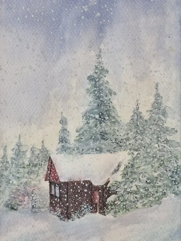 Akvarell Sälen av Max Jansson