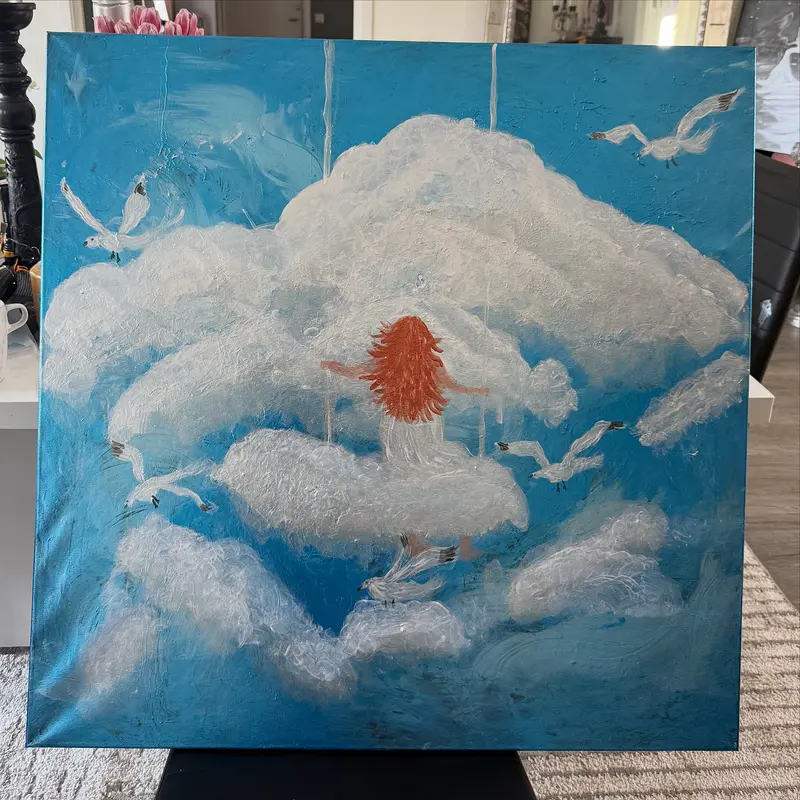 Akrylmålning Barndomens himmel av Suzylo