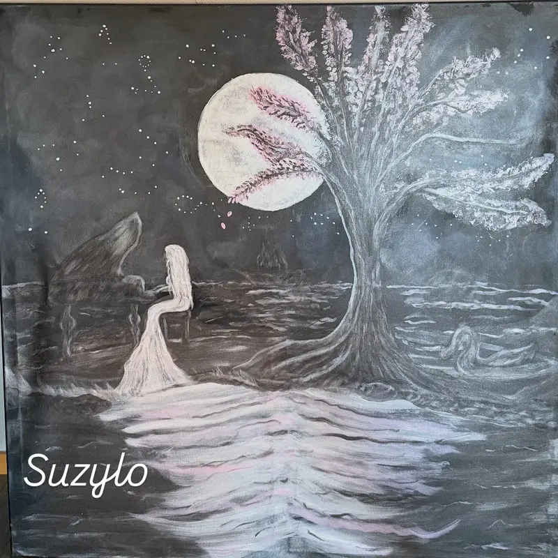 Akrylmålning Moonlight av Suzylo