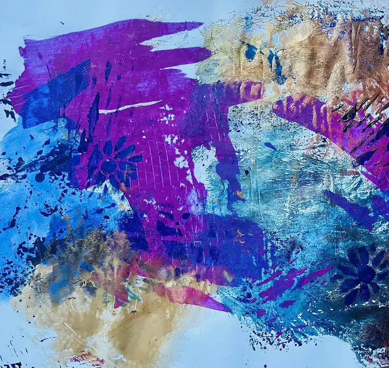 Akrylmålning Upplöst landskap av Gunilla Tuvin