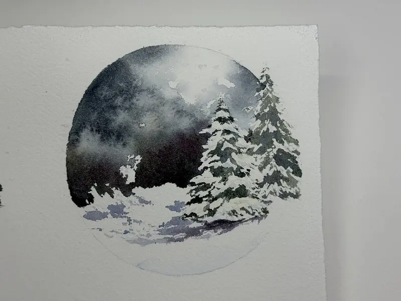 Akvarell Vinter tid av Anna Hörnfeldt