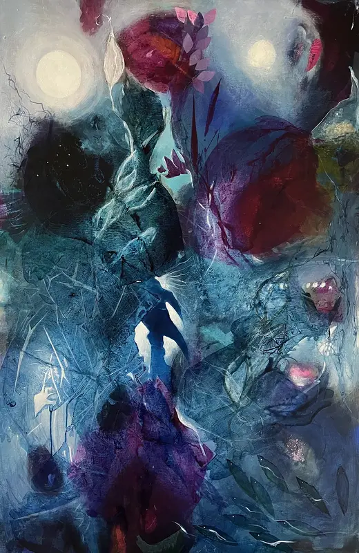 Akrylmålning SÖMN av Lena Lindstrand