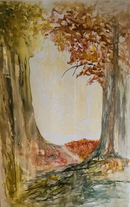 Akvarell Höstglänta/Autumn clearing av Sonja Svensson