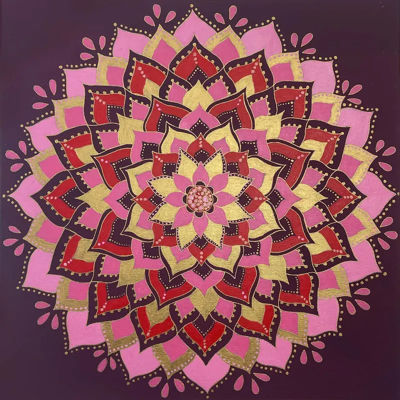 Akrylmålning Hearts av Maria Bhardwaj