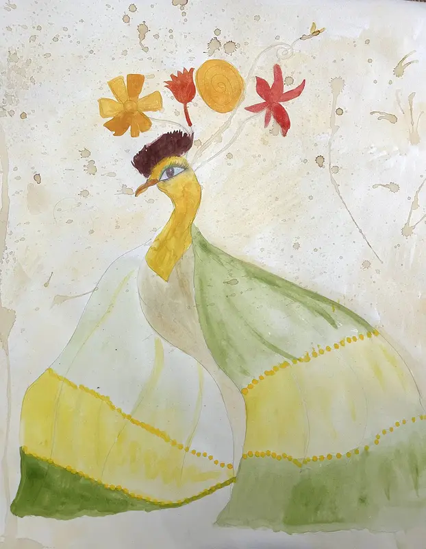 Påfågel, grön av Malin Strandvall