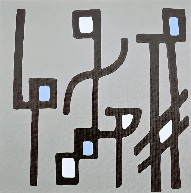 Akrylmålning The Runic Script av Tommy Vähä-Rainio