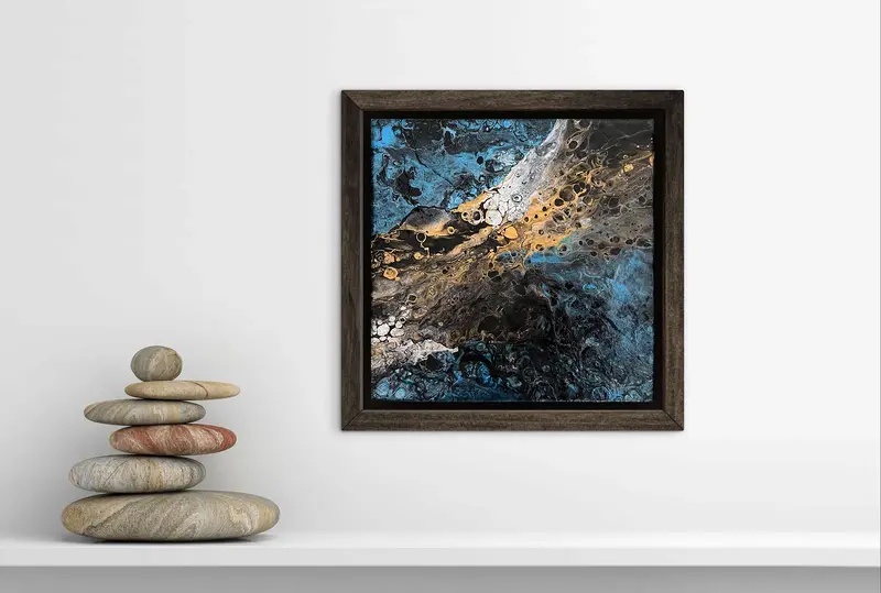 Akrylmålning Blue gravity av Helena Rystedt