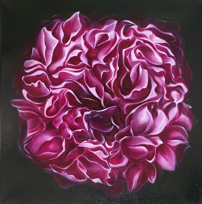Oljemålning Labyrinth of Petals av Ulrika Muller