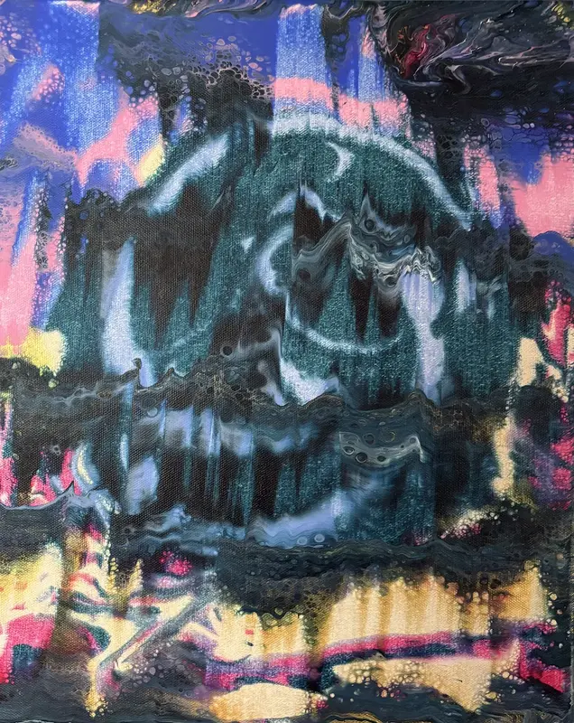 Akrylmålning The skull av MALIN Ridderfors