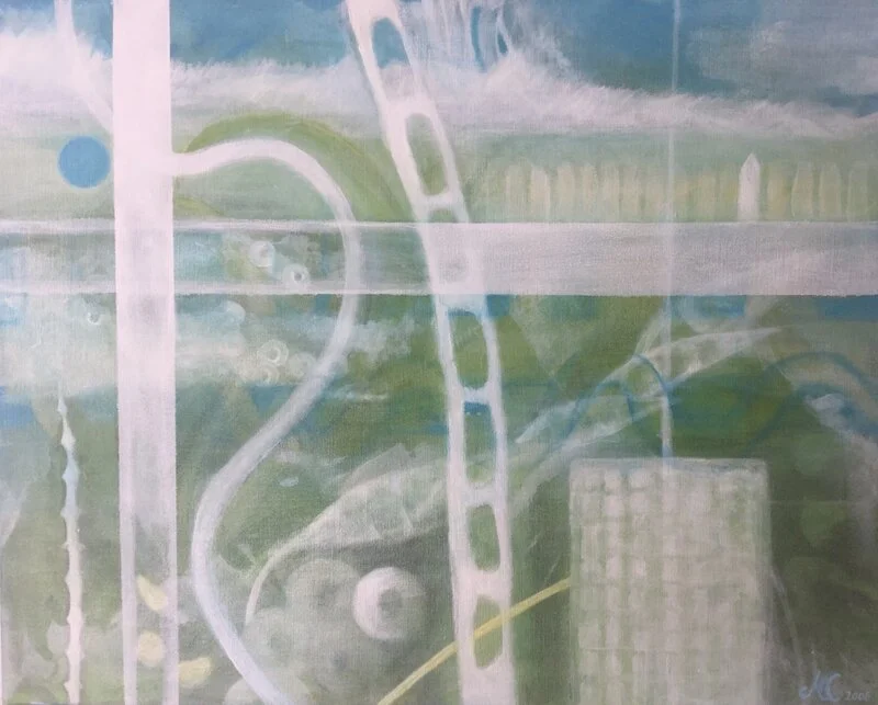 Akrylmålning INRE LANDSKAP/INNER LANDSCAPE av Maud Carlström