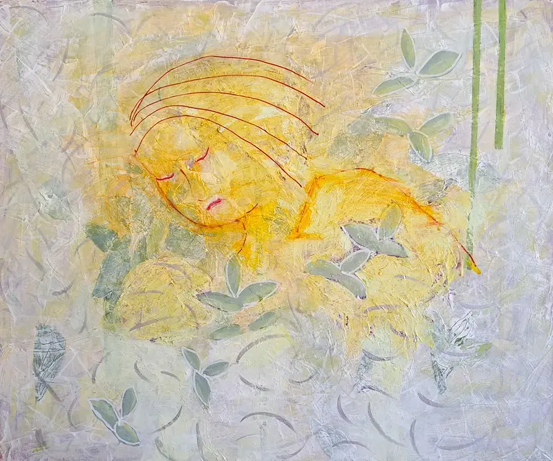 Akrylmålning Sov i ro/Sleep in peacefully. av Margareta Josefsson