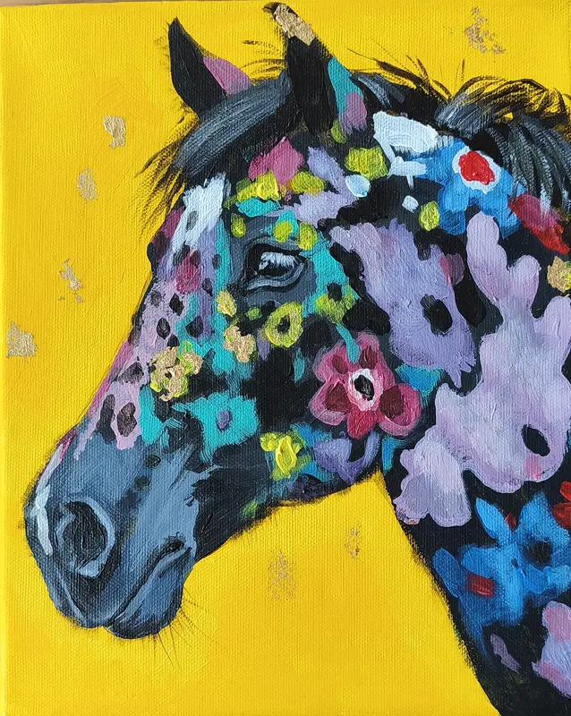 Akrylmålning Horse av Daria Axelsson