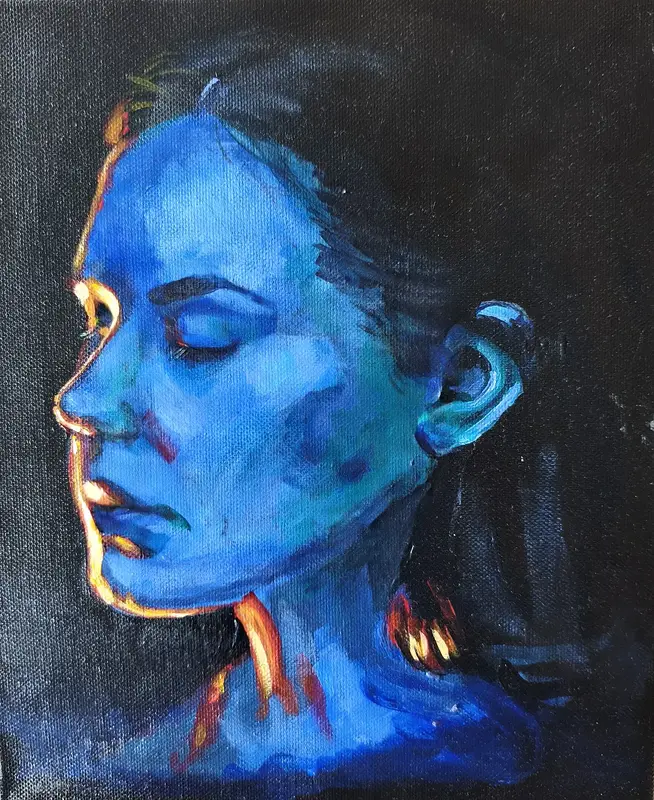 Akrylmålning Neon av Daria Axelsson