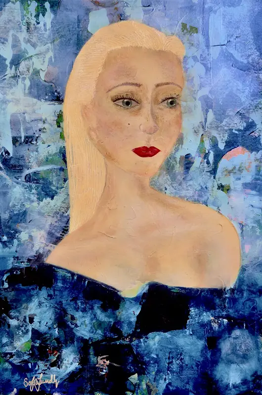 Akrylmålning Hopelessly devoted to you AKRYLARK av Artflow Sofia Lundh