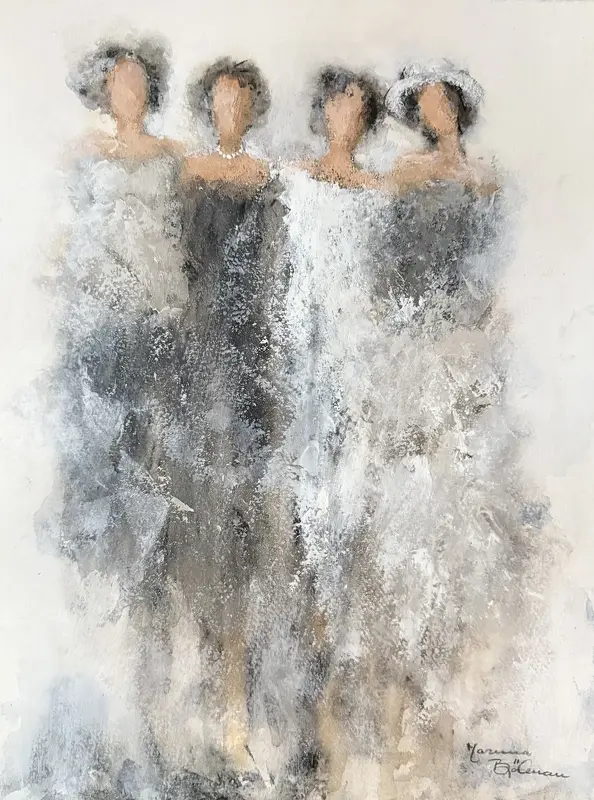 Akrylmålning Kvinnor i grupp av Marina Björkman