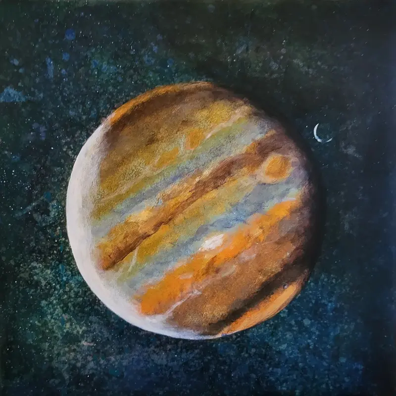 Akrylmålning Jupiter av Lotta Lassbo