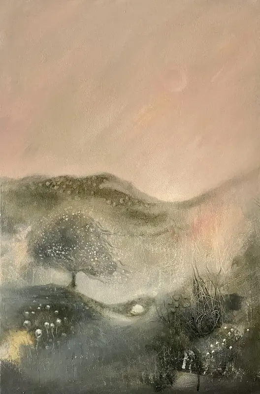Akrylmålning SEARCHING FOR WONDERLAND - del finns som print av Anna Sandberg Emilsson