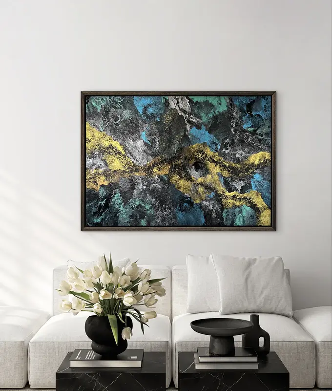 Akrylmålning Golden reef av Helena Rystedt