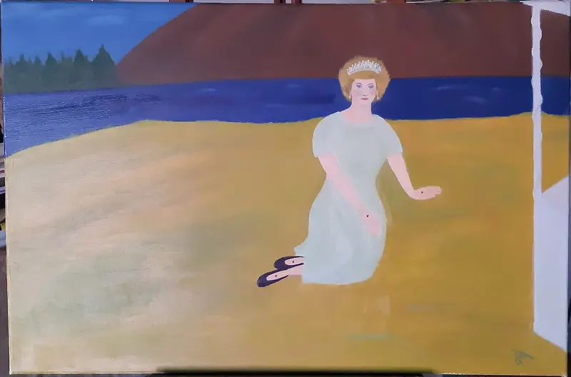 Oljemålning Princess Diana - Martyr of Nature's Royalty av Thomas Kalyvas