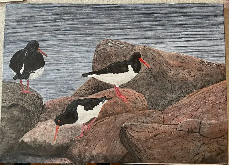 Akrylmålning Strandskator av Jan Hultman