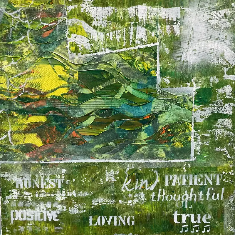 Akrylmålning DU VET VEM DU ÄR VISA DET av Kicki Pettersson