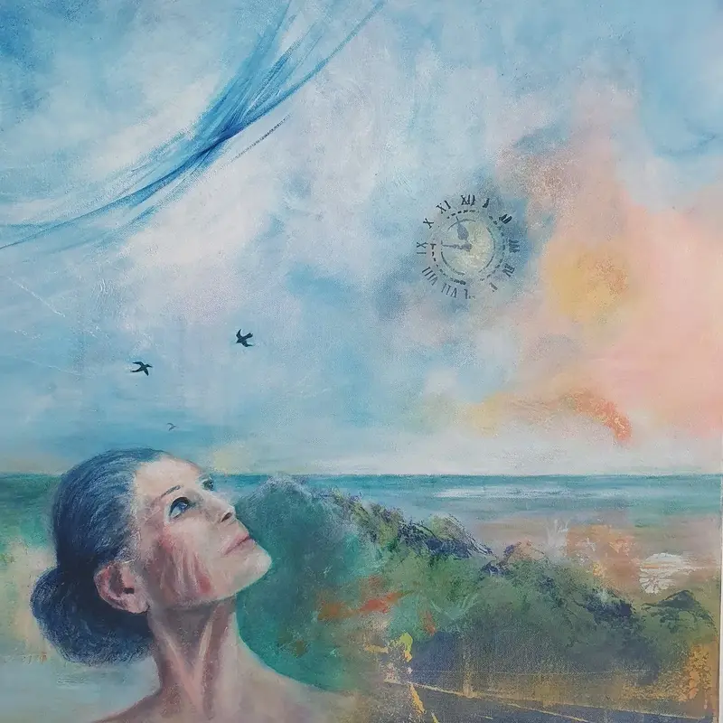 Oljemålning Eftertanke av Rita Helsing