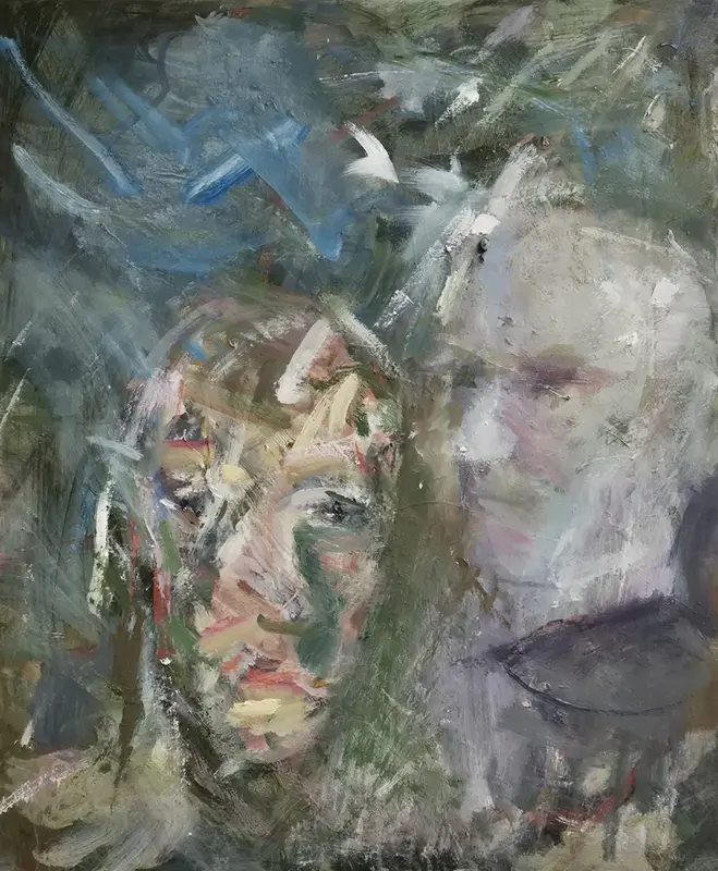 Oljemålning Two av John Shelton