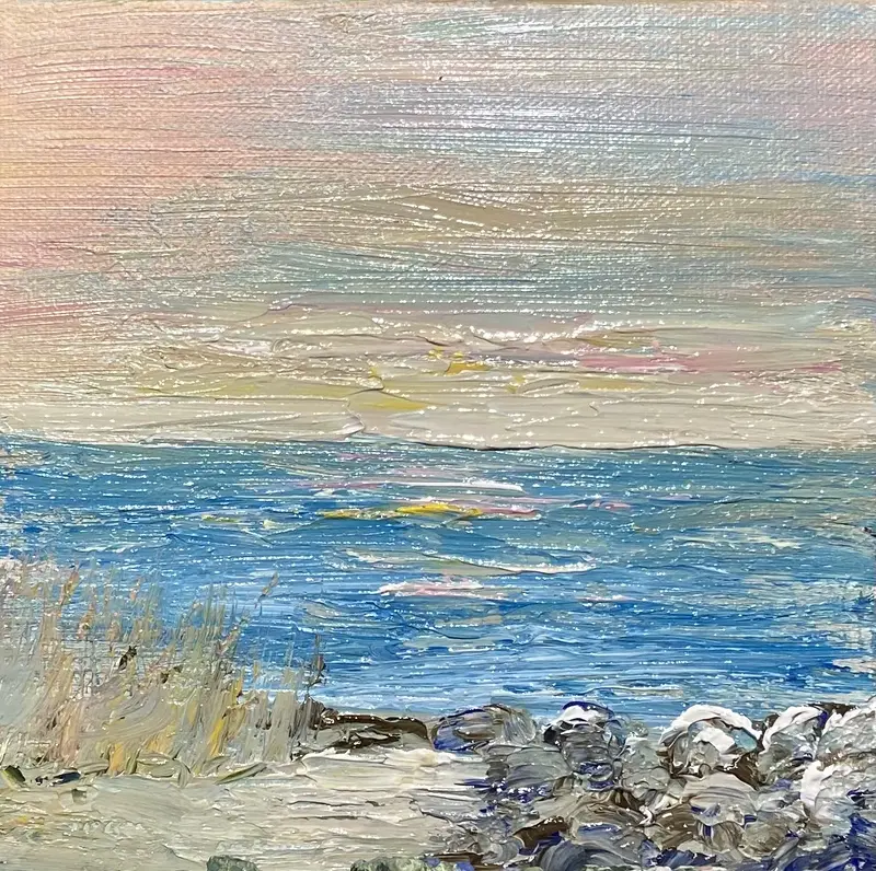 Akrylmålning Skimrande hav av Marie-Louise Ljungberg