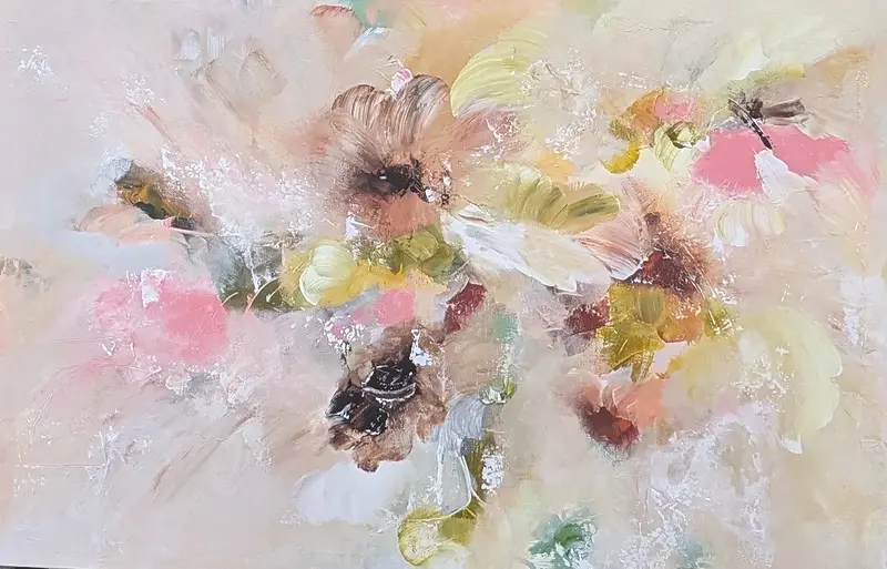 Akrylmålning Love in Bloom av Susanne Grahn