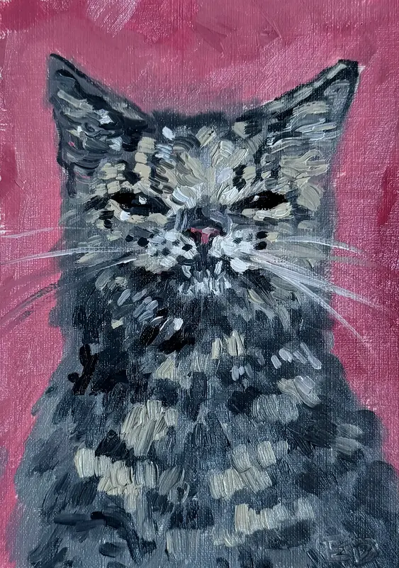 Oljemålning Katten av Ekaterina Dutkevich