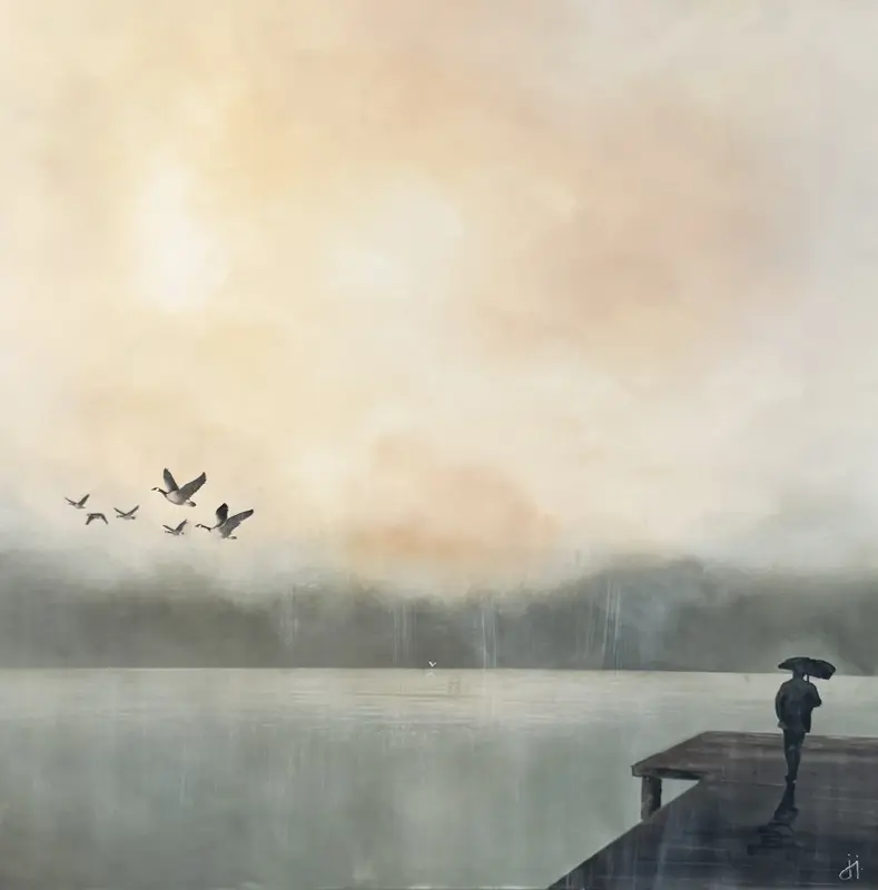 Akrylmålning Jag tänker på dig ofta i mitten av november av Jenny Jonesjö