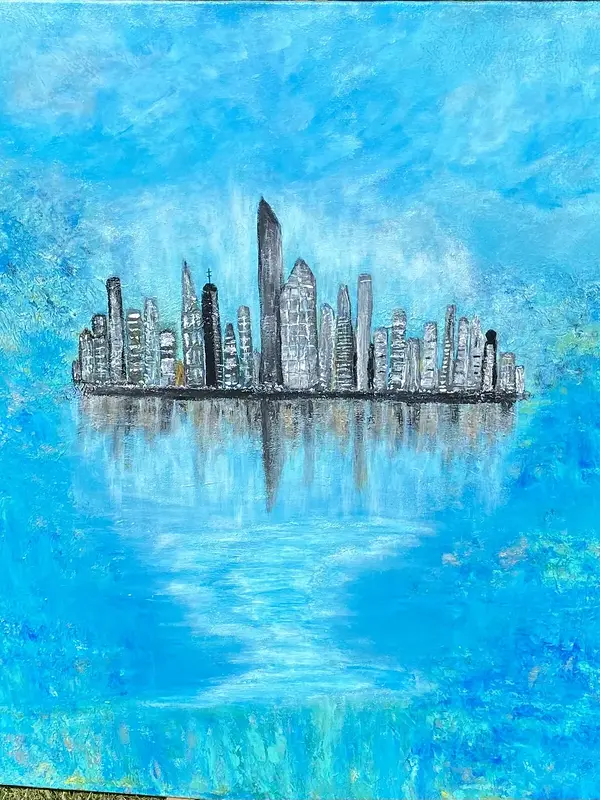 Akrylmålning Manhattan av Erlinda Nordh