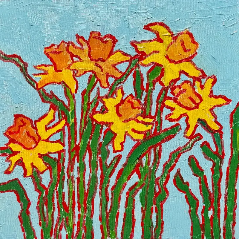 Oljemålning Daffodils av Ekaterina Dutkevich