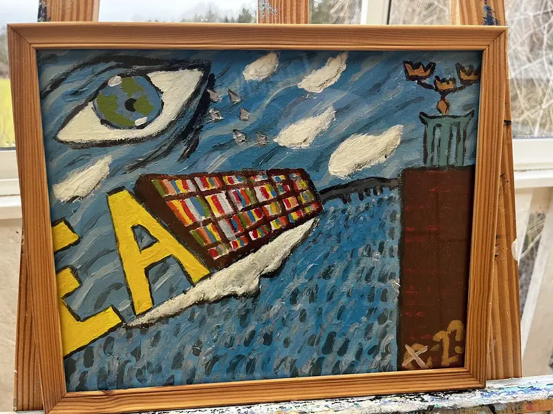 Akrylmålning Ett iskallt ikea-land av Robert Christensen