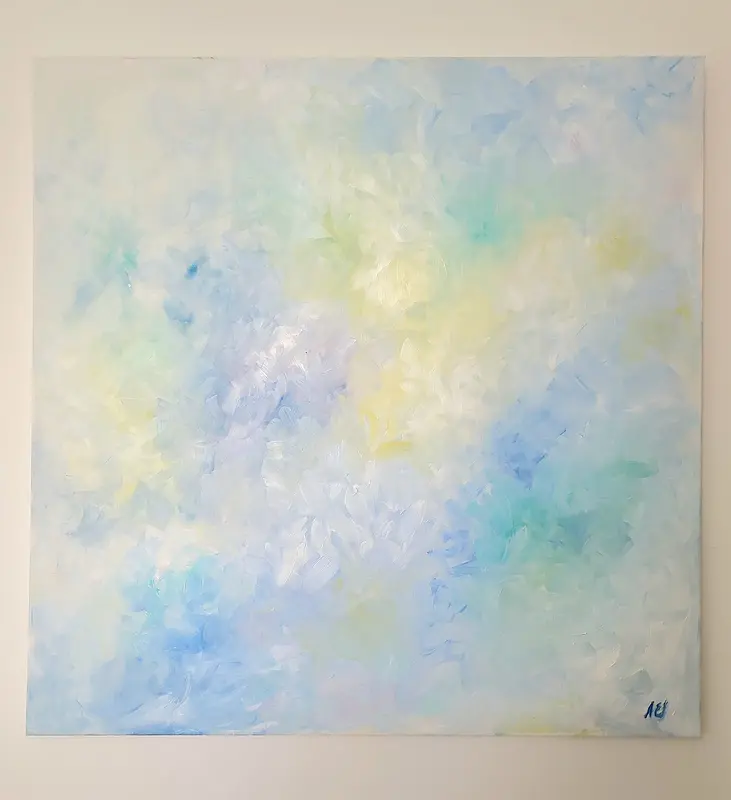 Oljemålning Cloudy blue av Alba Ehn