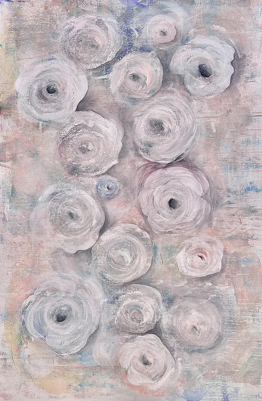 Akrylmålning Violets are Blue av Liane Åsberg