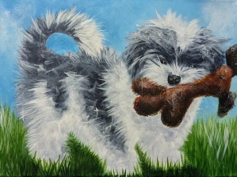 Akrylmålning Älskade Doglas av Tutta Domenstam