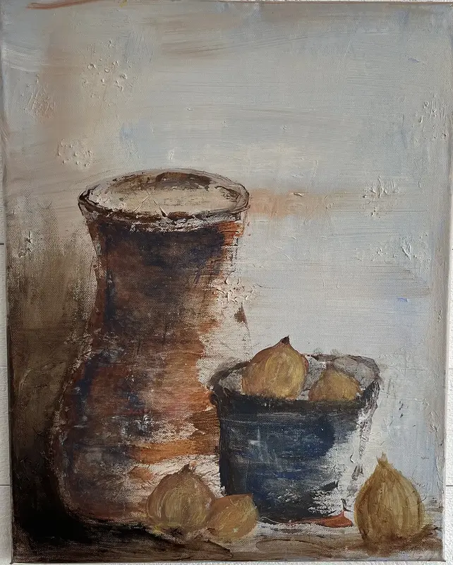 Akrylmålning Krukor av Lena von Platen