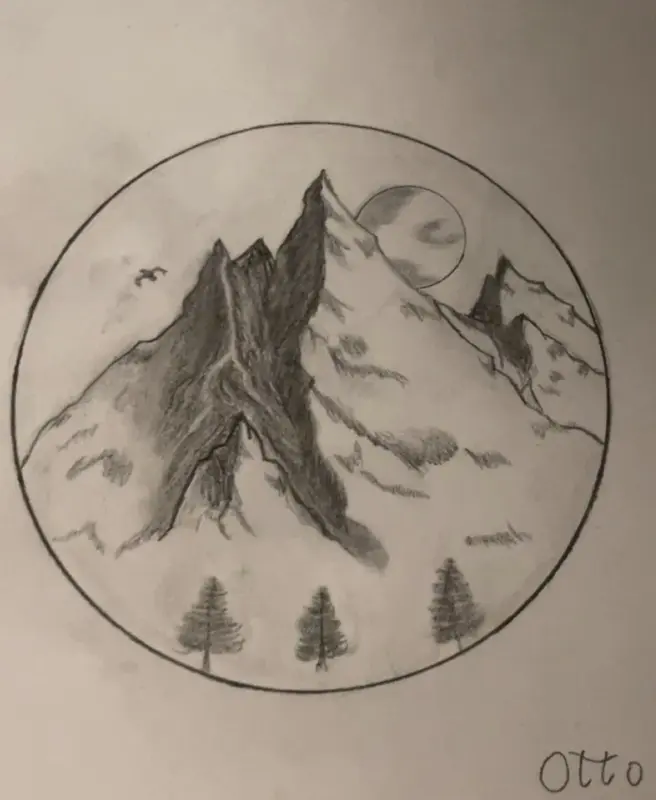 Moon mountain, inramad av Otto Sundell